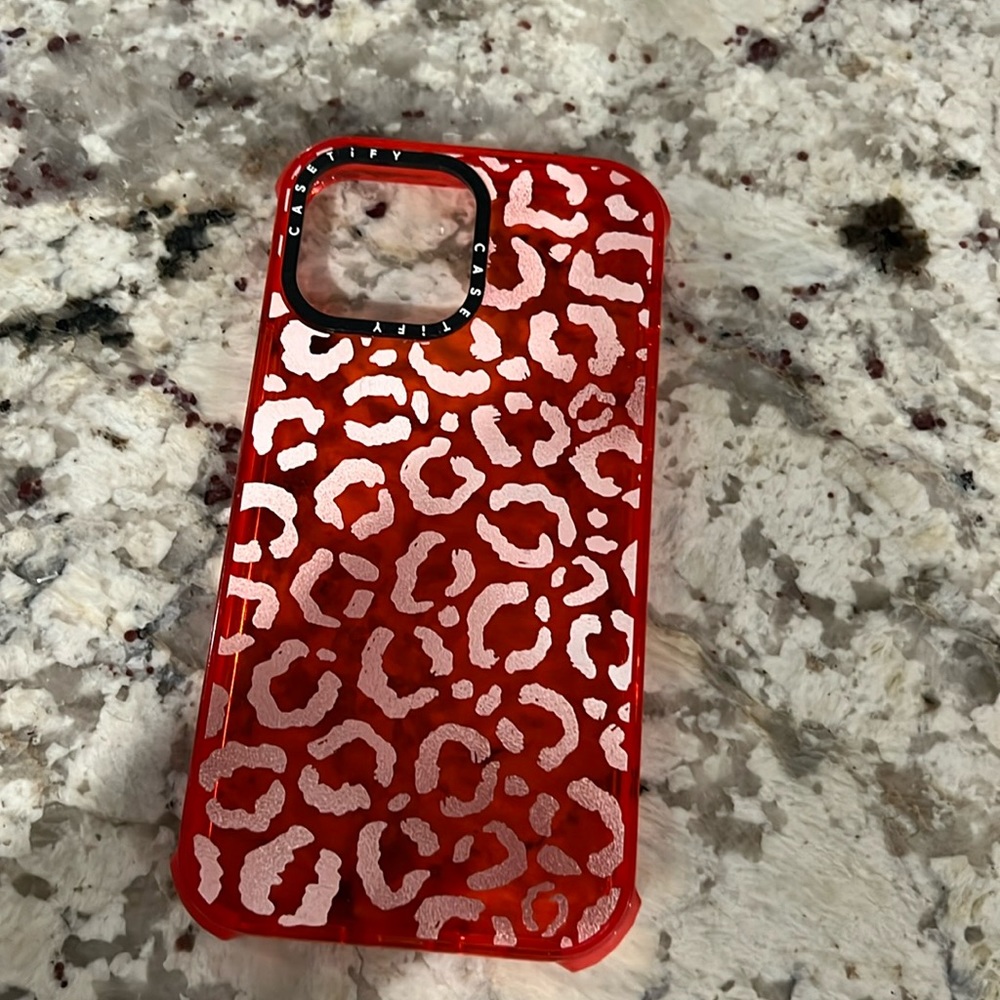 Red leopard casetify 13 pro max case